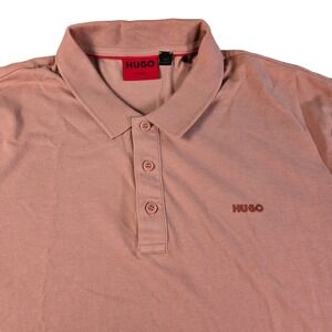 HUGO Hugo Boss Men's Regular Fit Polo Shirt Pink Short Sleeve Logo XXL